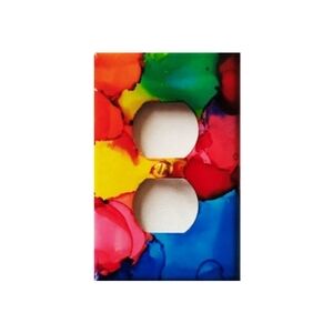 Hand Crafted Abstract Design Duplex Outlet Wall Plate